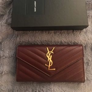 Yves Saint Laurent pebbled leather wallet